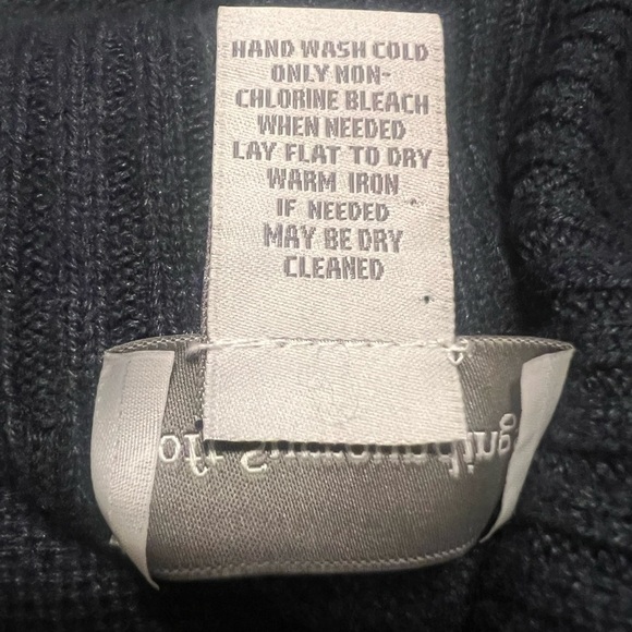 Soft Surroundings navy and blue wool angora blend cowl neck sweater dress - Picture 8 of 8